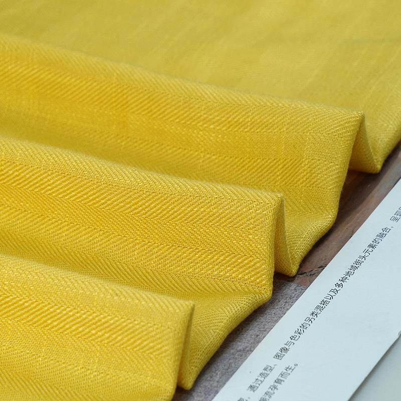 新款直销现货梭织亚麻面料 亚麻竹节人字斜纹布料 秋季新品衬衫小