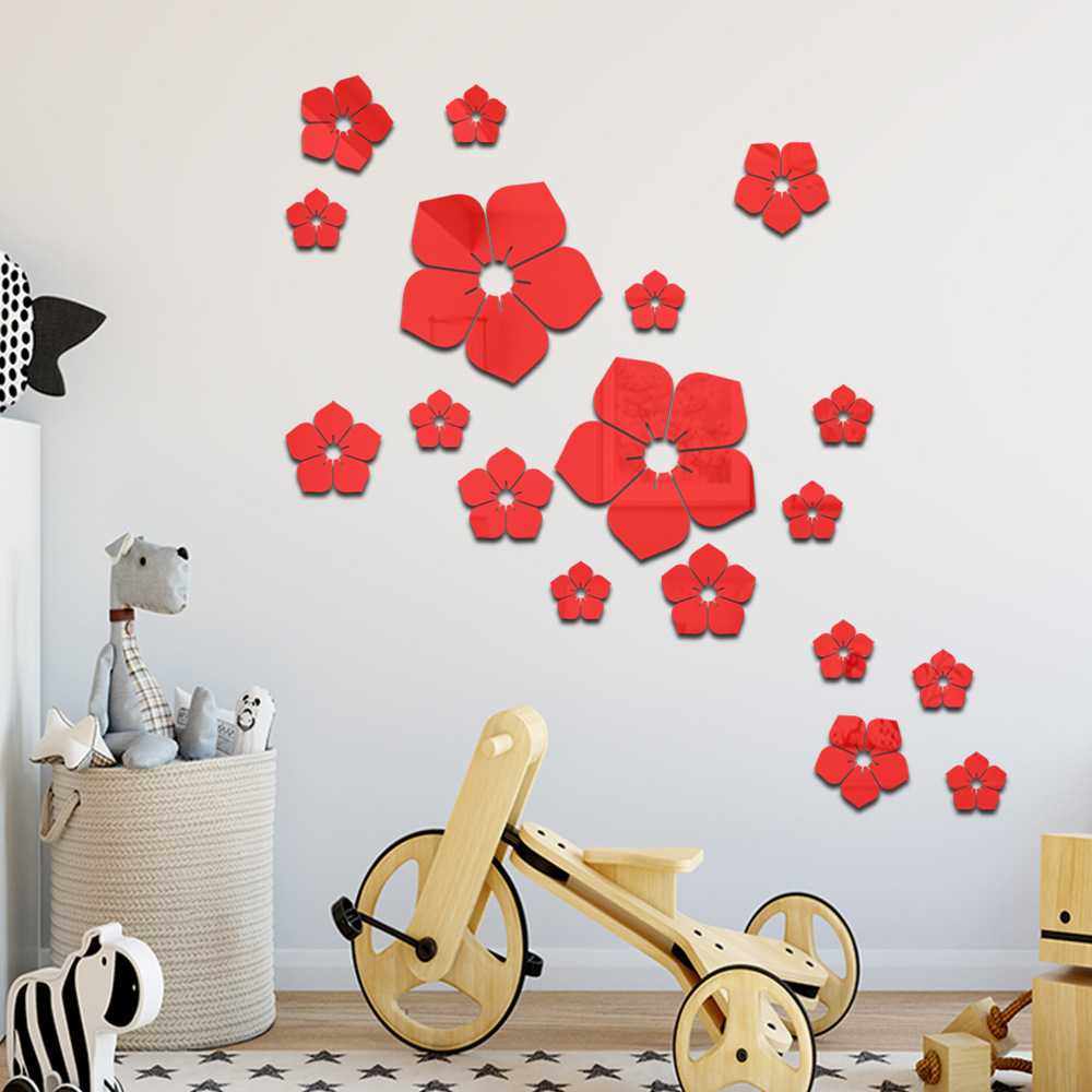 新款直销JM1028  小花亚克力客厅立体墙贴卧室房间装饰贴画电视背,家居饰品,软装墙贴,淘宝优惠券,粉丝福利购,淘宝优惠卷