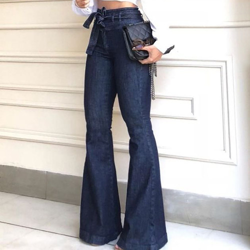Lace-up flared pants wide leg pants jeans喇叭裤阔腿裤牛仔裤