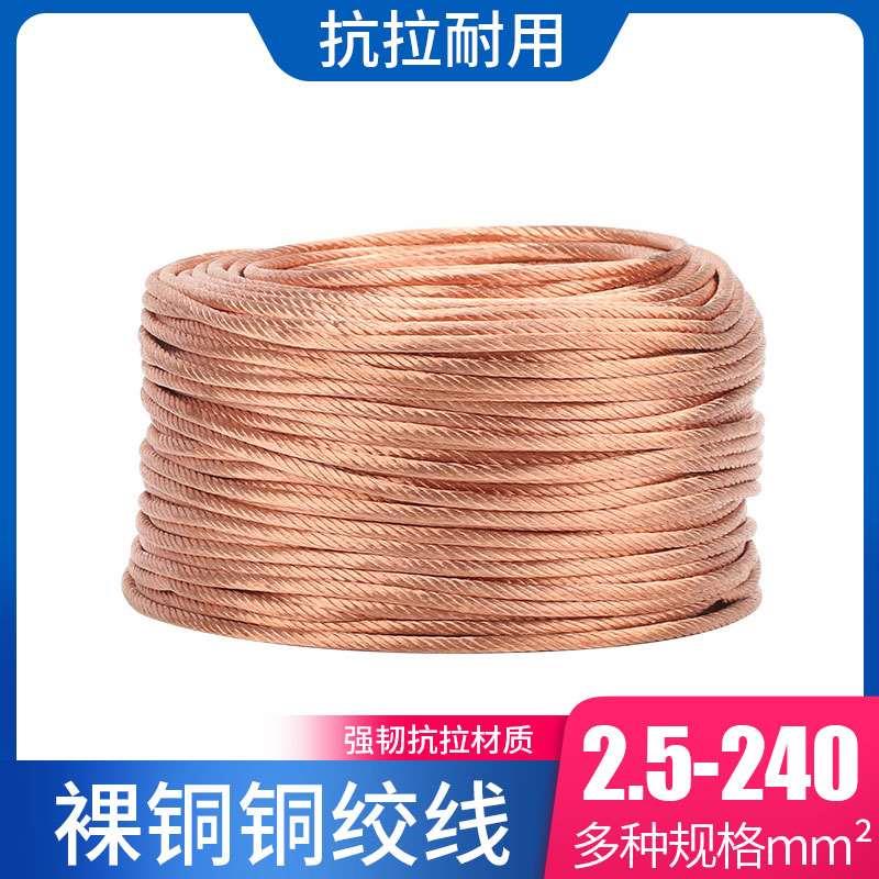 铜绞线 2.5-240平方铜编织带接地线 铜线软连接1米价导电带裸铜线