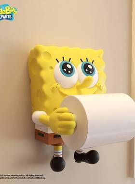海绵宝宝壁卷纸品派大星的免打孔防水置物架卫生架间肥皂盒装挂饰
