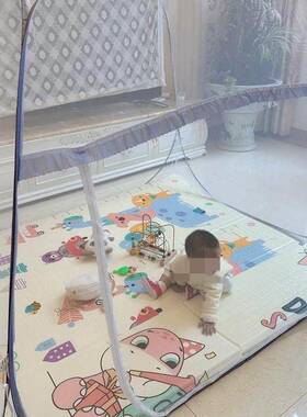 货免安装古包蚊帐双开门可叠家蒙用无清需020203支架1.5米折1.8M