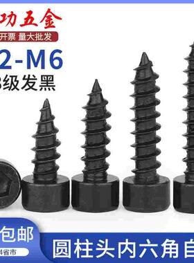 黑色8.8级内六角自攻螺丝HA高强度音箱喇叭木螺丝钉M2M3M4M5M6mm