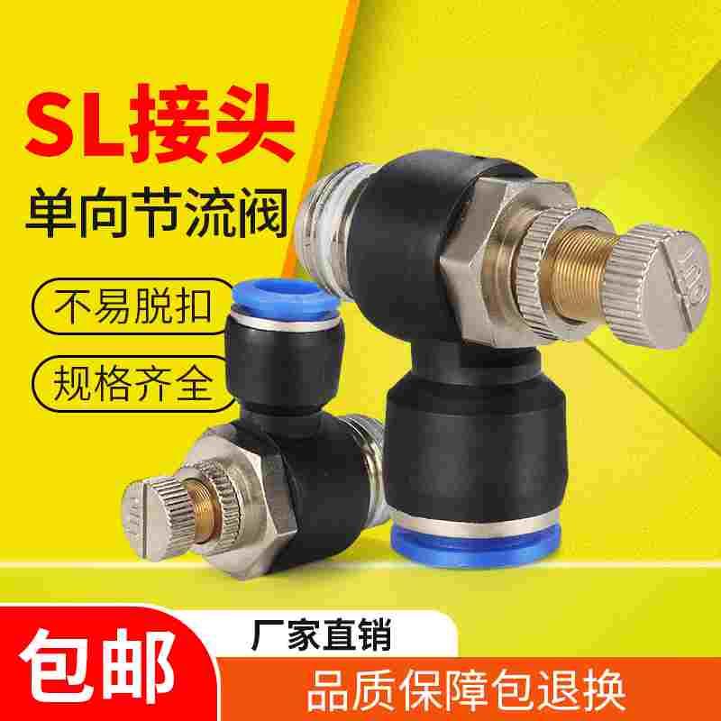 节流阀气动可调SL4-m5气动接头8-02调速阀12-04调节阀气管接头