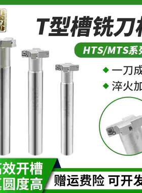 数控T型槽铣刀杆MTS/HTS三面刃侧铣开槽加工中心加长直柄T型铣刀