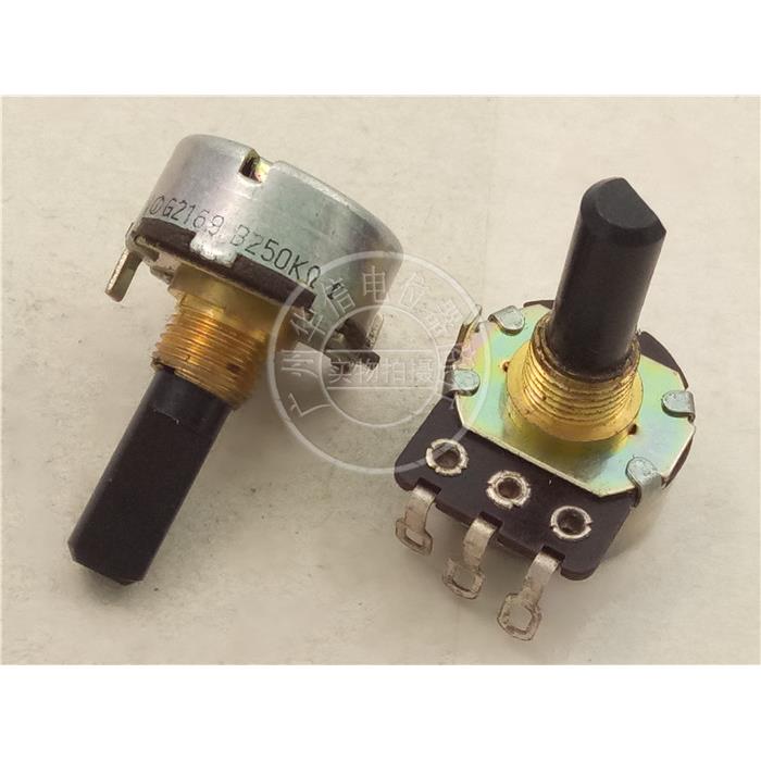 NOBLE G2101 16型单联电位器C500欧 B250K 罗纹8MM  轴长20MMF