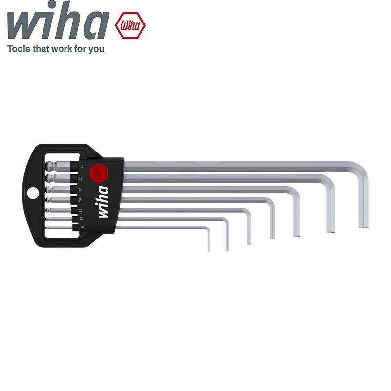 德国wiha威汉内六角扳手套装进口369H7镀铬球头加长7件套