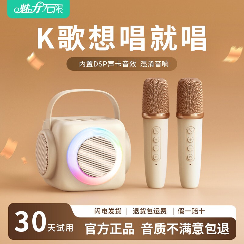 蓝牙音箱家庭ktv话筒音响一体麦歌音箱户外家用蓝牙音响礼物克风k