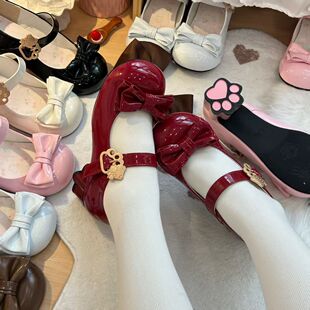 全款【现货】猫咪酱2.0【猫爪跟】可爱猫咪元素圆头中跟lo鞋
