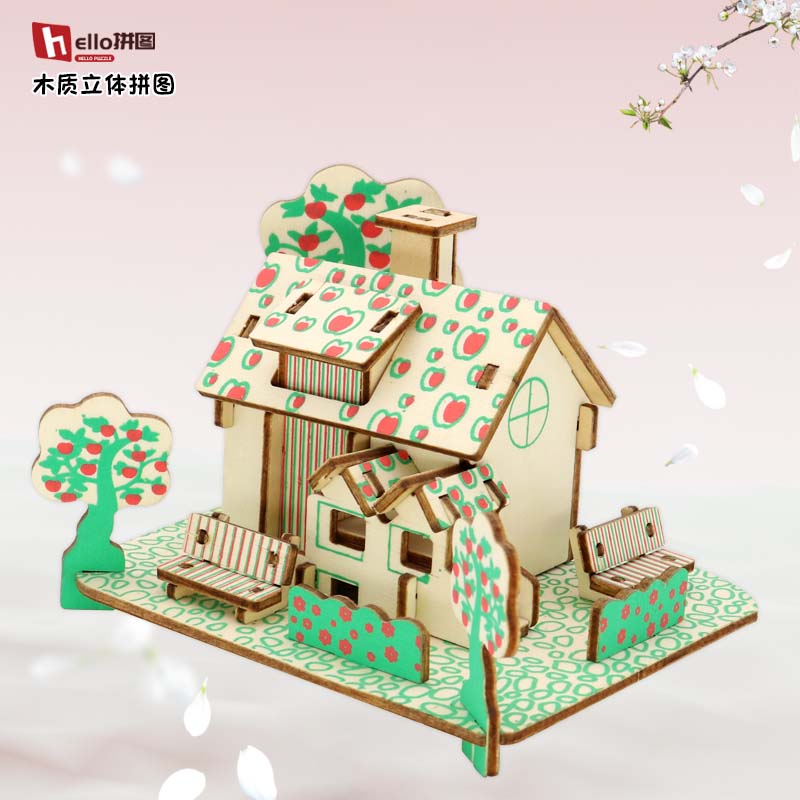 立体拼图女孩木质玩具益智
