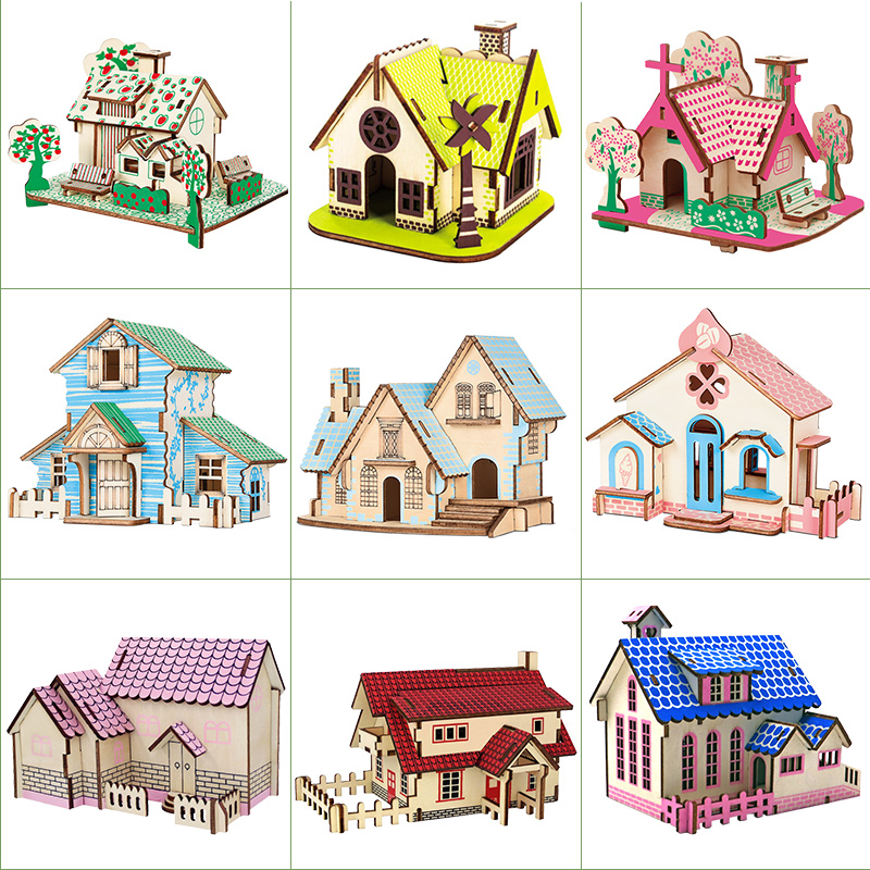 儿童手工组装DIY小屋立体拼图
