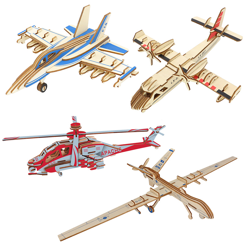 军事拼板3D立体木质拼图儿童玩具