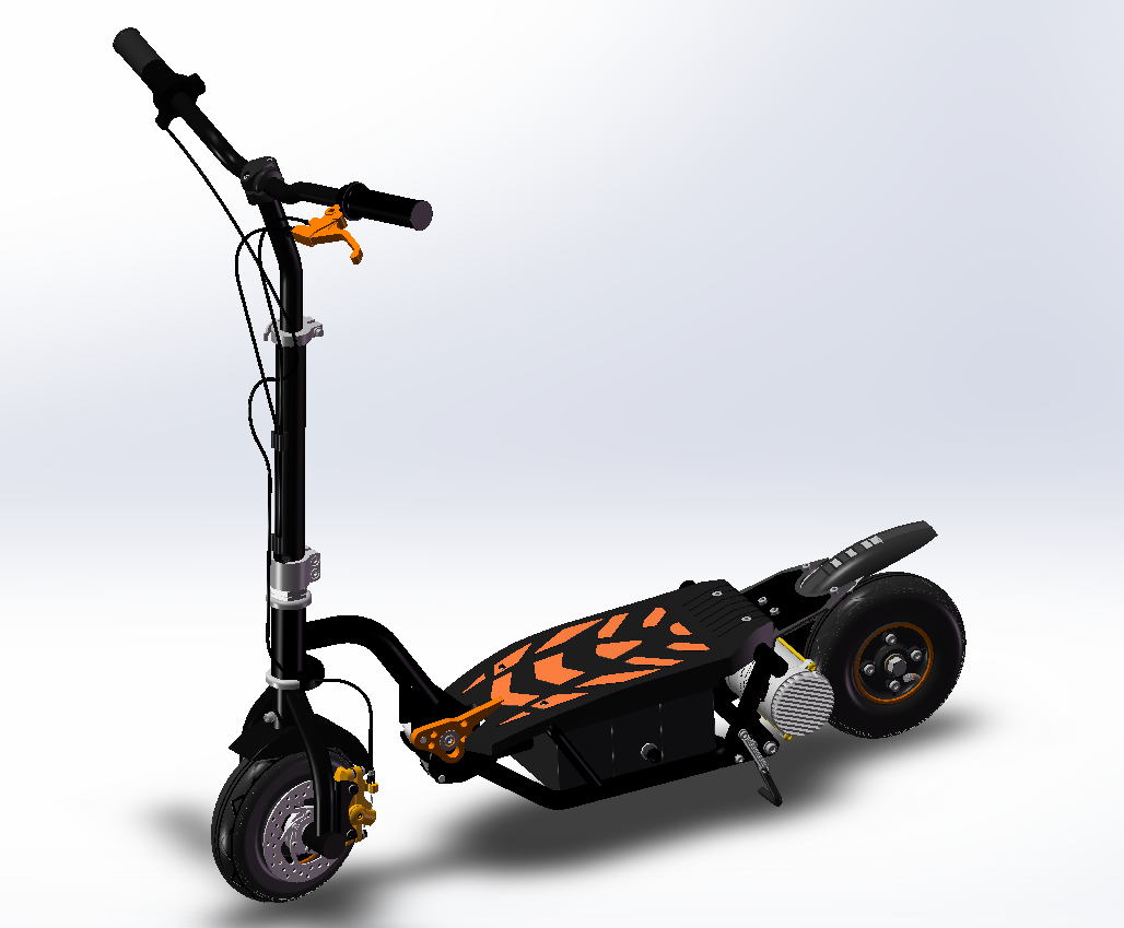 scooter电动滑板车踏板车3D数模图纸三维建模STEP设计模型STL