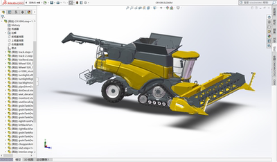 纽荷兰New Holland联合收割机图纸3D三维建模图纸装配图