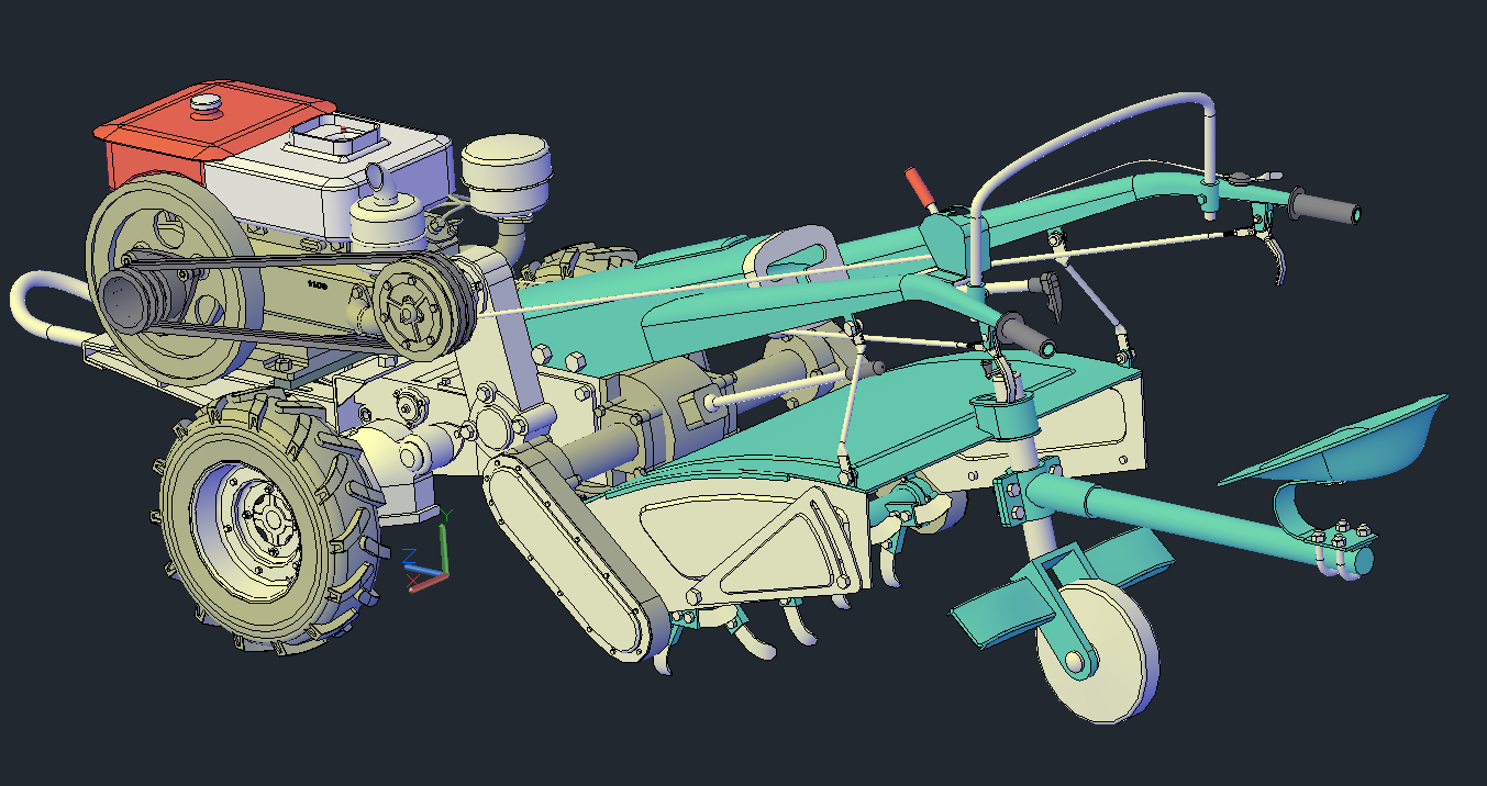 手扶拖拉机模型03200706三维图纸（stp/CAD文件格式）