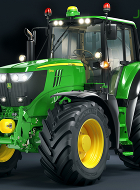 约翰迪尔John Deere拖拉机模型3D数模图纸三维建模装配图 STP