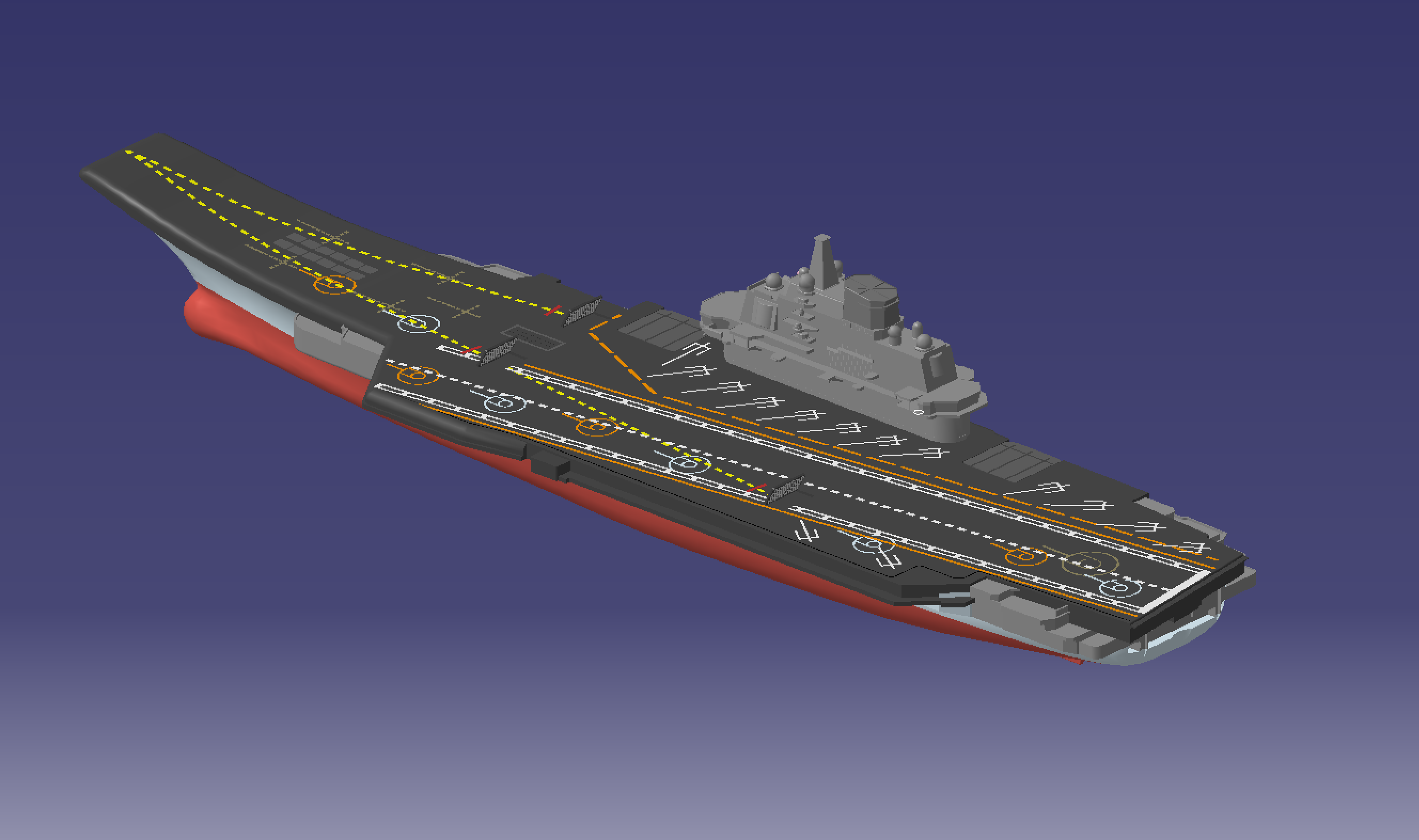 辽宁号航空母舰t图纸舰载机模型3D图纸数模三维建模工程图STP STL