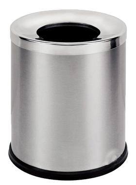 GPX-177A无盖12L不锈钢黑色家用房间桶垃圾桶圆形斜口酒店客房桶