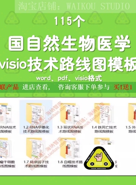 国自然生物医学visio技术路线图模板流程图关系图组织图可编辑ppt