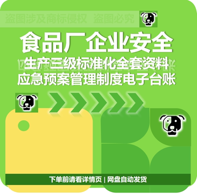 食品厂企业安全生产三级标准化全套资料应急预案管理制度电子台账