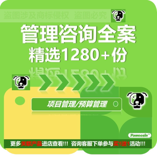 企业管理咨询全案体系预算管理咨询案例企业顾问公司项目管理方案