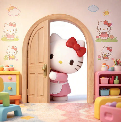 哈喽hellokitty猫踢脚线墙面装饰儿童房间布置遮丑3d立体墙贴纸画