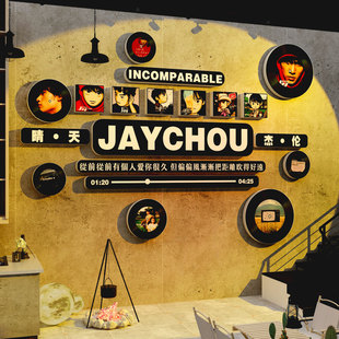 周杰伦歌词墙贴晴天网红拍照区布置专辑海报打卡背景墙面装饰互动