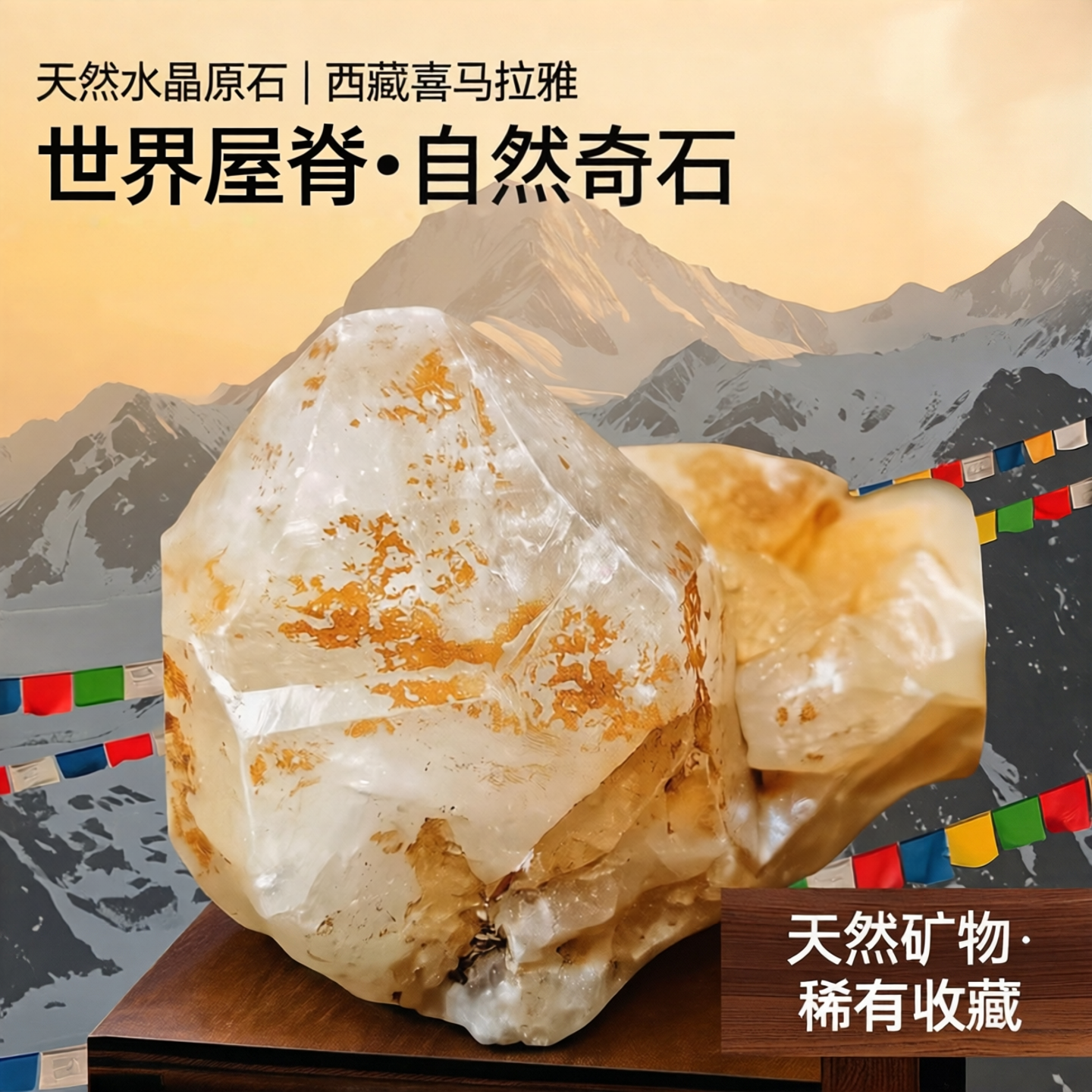 天然水晶原石摆件奇石收藏装饰石西藏喜马拉雅水晶