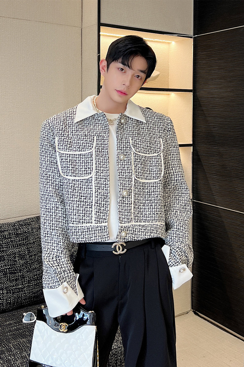 小香风撞色夹克P155,男装夹克,星座1111（原C206）