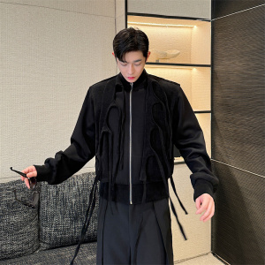网红绳结开合短款设计感小众卫衣潮流时尚男女同款P145