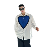 24新款春款小众时尚蓝色爱心衬衫高级感潮P85，商品下架区，星座1111（原C206）