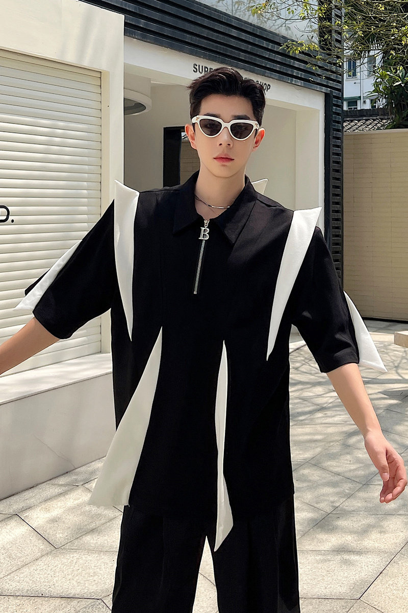 韩版设计感衬衫式T袖男P95,男装衬衫,星座1111（原C206）