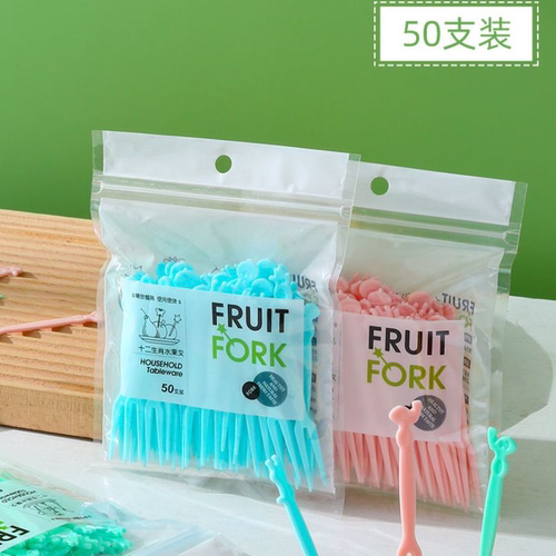 一次性水果叉塑料小叉子家用甜品蛋糕点心叉