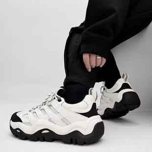 男女厚底老爹鞋 小众原创设计复古户外徒步登山鞋 情侣网 高品质