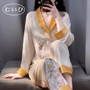高级感气质家居服 金丝绒排扣睡衣女士秋冬季 日本むいひ轻奢