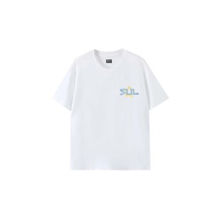 男女同款 STAY 复古高街印花字母休闲亲肤短袖 LATE拼贴logo美式