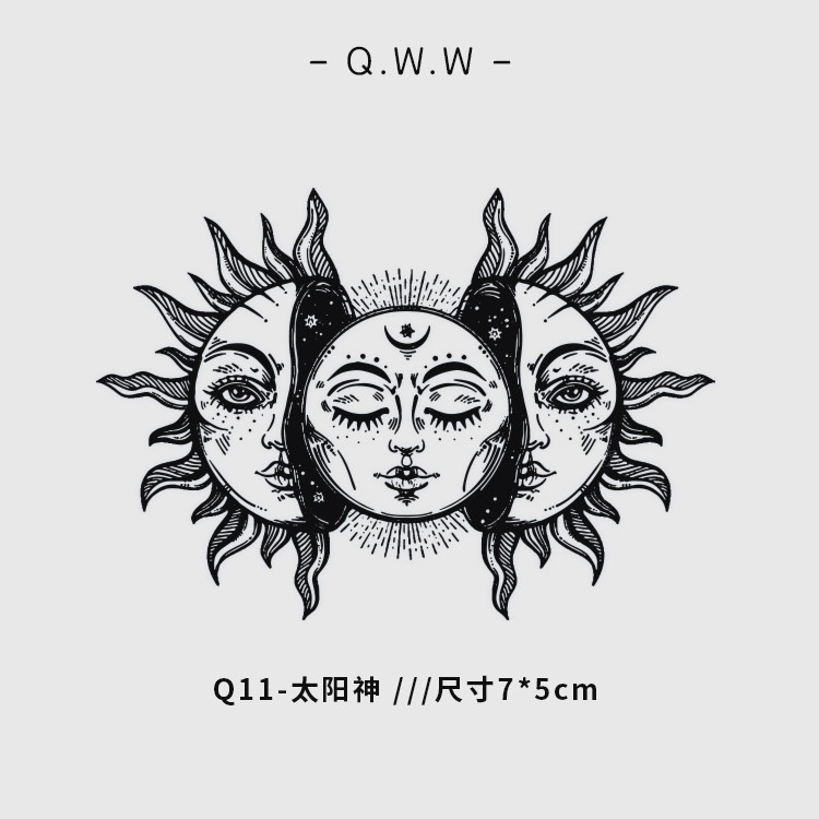 太阳神图腾草本纹身贴半永久纹防化妆/美容工具
