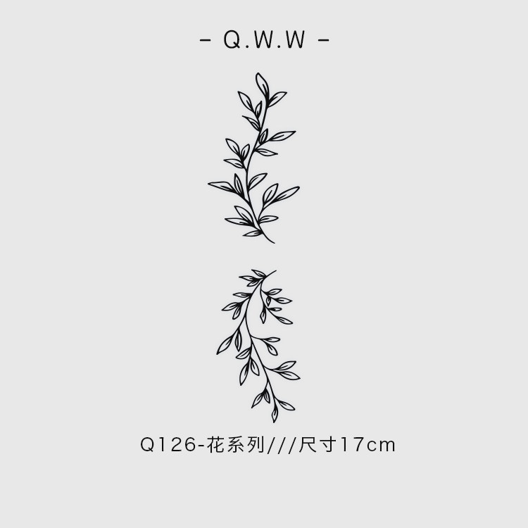 草本纹身贴花锁骨胸前性感ins风防水持久高级感半永久刺青贴纸女