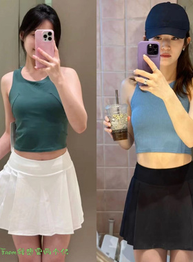 上新~From Slde Pleat Tennls Skirt运动网球裙裤高腰瑜伽短裙