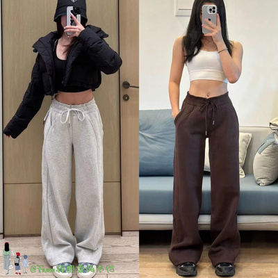 上新~加绒Scba阔腿裤直筒秋冬款