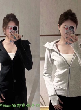 推荐~From新色 秋冬季保暖修身版scba加绒全拉链显瘦连帽外套女