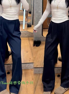 上新推荐~From拉绒版西装裤Daydr高腰运动瑜伽宽松加绒阔腿长裤女