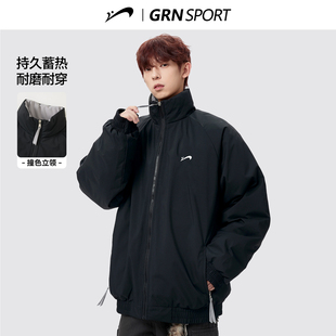 加厚立领棒球服外套男冬款 贵人鸟男士 2025年新款 冬季 棉衣 棉服男款