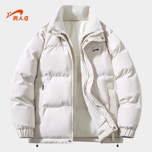 贵人鸟假两件棉服男款2025年冬季潮牌加厚外套男士棉衣情侣面包服