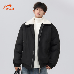 冬季 大毛领外套男冬款 2025年新款 飞行夹克男士 美式 贵人鸟棉服男款