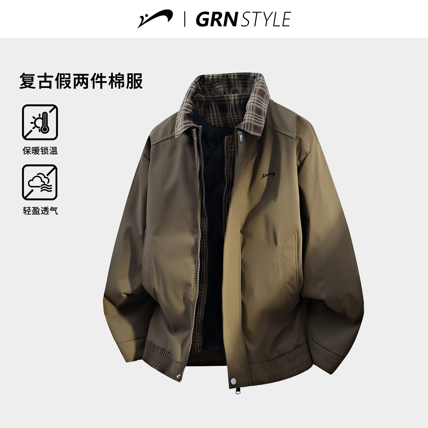 贵人鸟加厚底特律夹克男冬季