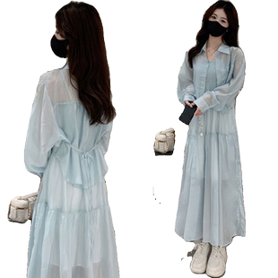 2026夏新款小个子气质显瘦套装女薄款防晒开衫吊带连衣裙子两件套