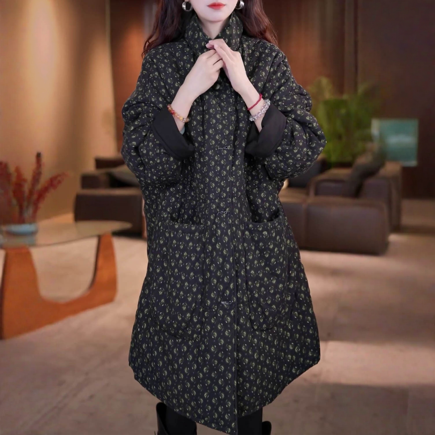 宽松显瘦加厚保暖双面穿棉衣