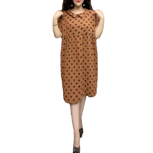 2026夏季小个子连衣裙女新款娃娃领时尚遮肚子显瘦中长款过膝裙子