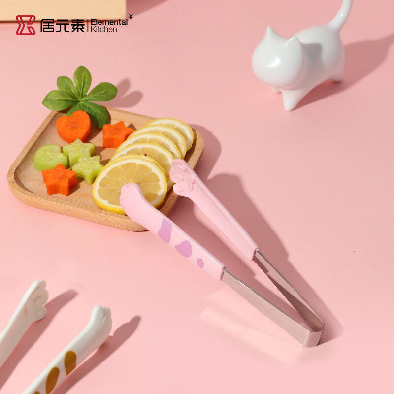 居元素储物罐猫爪夹可爱烘焙不脏手不锈钢防烫防滑料理烧烤食物夹,厨房/烹饪用具,厨用取碗/盘夹,淘宝优惠券,粉丝福利购,淘宝优惠卷